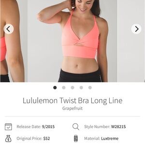 Lululemon Athletica Grapefruit Twist Sports Bra